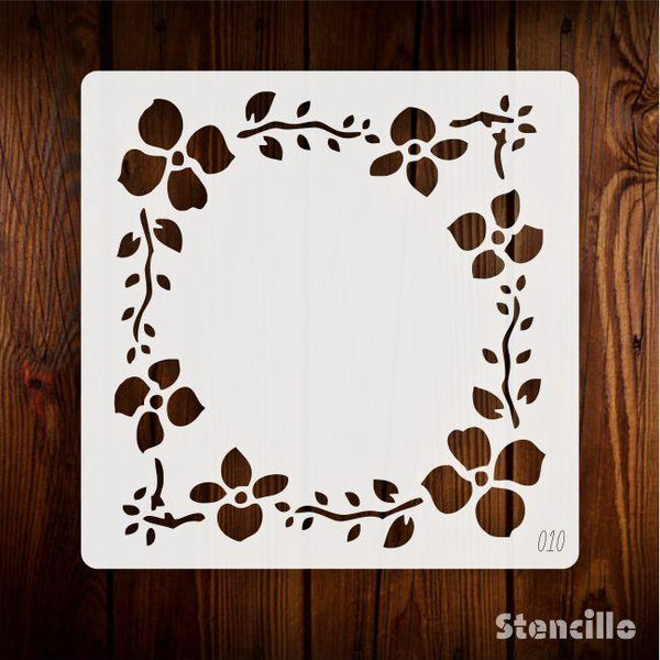 Frame Your Creativity: Flowers Frame Stencil For Walls, Canvas & Furniture Decoration -