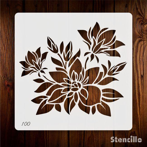 A Thriving Garden- Flower Reusable PVC Stencil For Walls, Canvas & Fabric Painting -