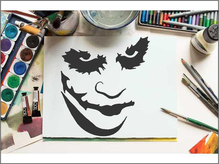 Embrace the Inner Villain: Add a Touch of Dark Humor with this Large Joker Stencil -