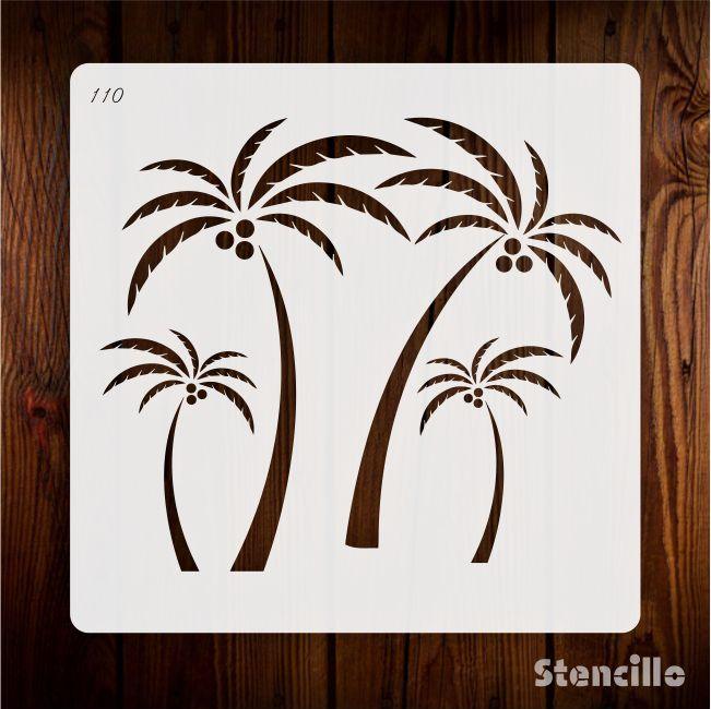 Date palm Reusable Stencil for Canvas and wall painting.ID#110 - Stencils