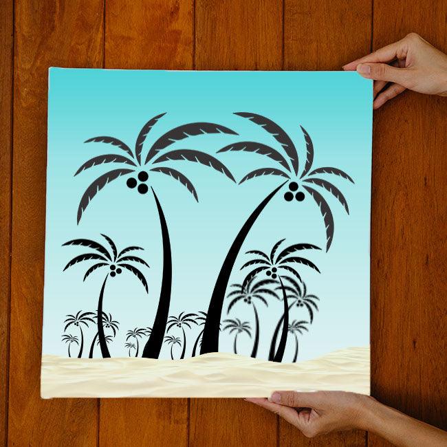 Desert Oasis: Stencil a Tranquil Palm Tree Grove on Walls & Canvas -