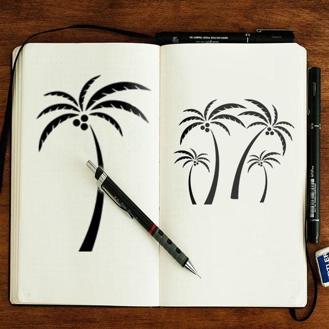 Desert Oasis: Stencil a Tranquil Palm Tree Grove on Walls & Canvas -