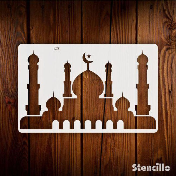 Inspiring Silhouette: Stencil this Elegant Mosque Design for Walls & Canvas -