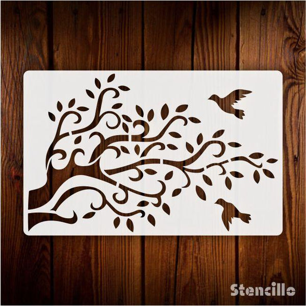 Reach for the Sky: Flourishing Tree Stencil for Walls, Canvas, and More -