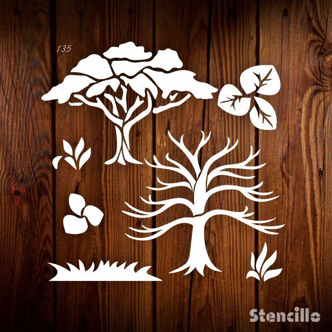 Cricut Tree Reusable Stencil For Canvas And Wall Painting.ID#135 - Stencils