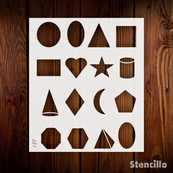 Basic Geomatric Shapes Reusable Stencil For Canvas And Wall Painting.ID#137 - Stencils