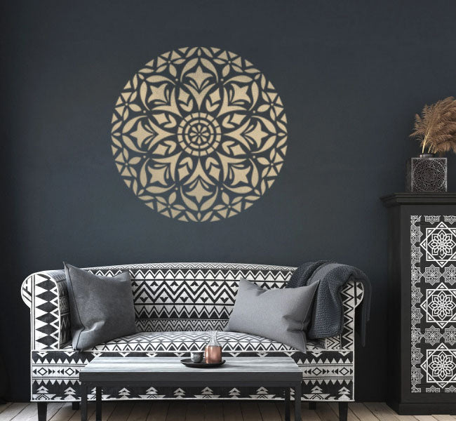Symbol of Balance and Harmony: Mandalas Stencil with Intricate Circular Patterns -
