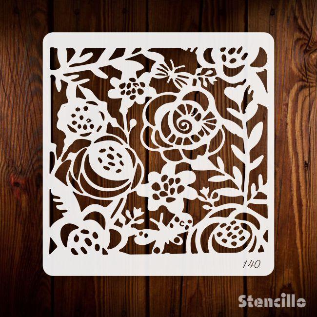 Bee Flower Diy Layering Reusable Stencil For Canvas And Wall Painting.ID#140 - Stencils