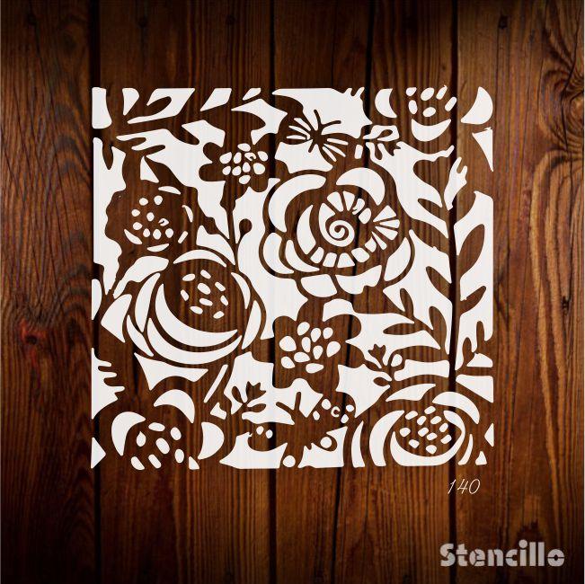 Bee Flower Diy Layering Reusable Stencil For Canvas And Wall Painting.ID#140 - Stencils