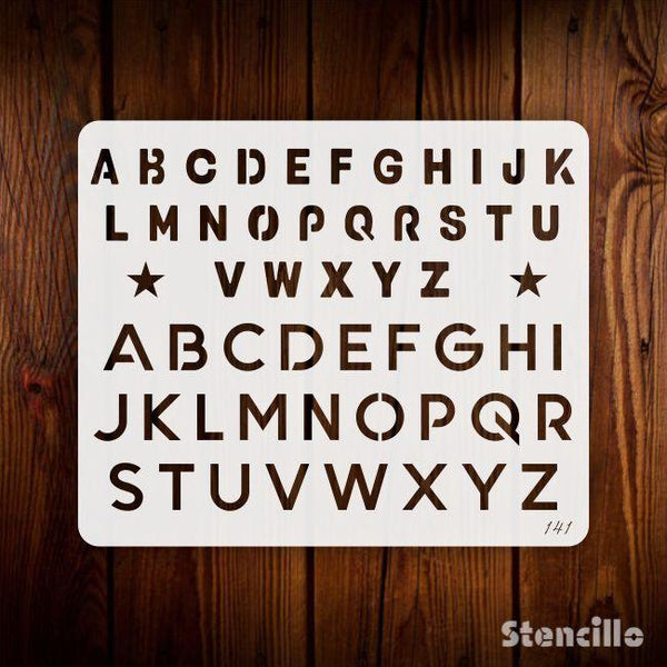 English Alphabets Reusable Stencil For Canvas And Wall Painting.ID#141 - Stencils
