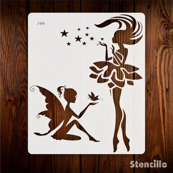 Whispers of Pixie Dust - Enchanting Fairy Wings Stencil For Walls, Canvas & Fabric Painting -