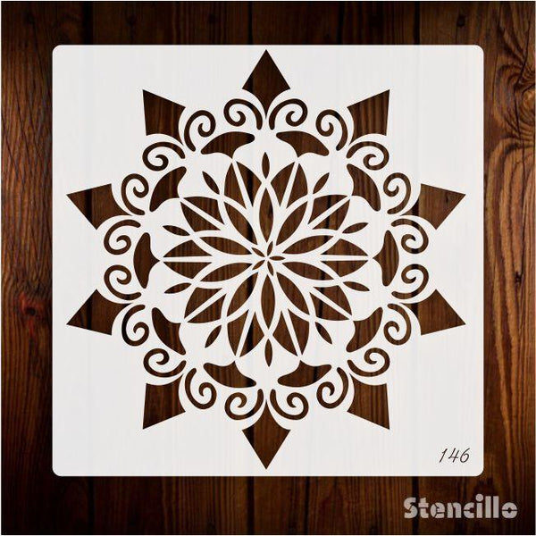 Intricate Floral Beauty - Mandala Flower Reusable Stencil For Walls & More -