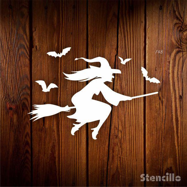 Whimsical Wand: Witch's Broom Plastic Stencil For Walls, Canvas & Furniture Decoration -