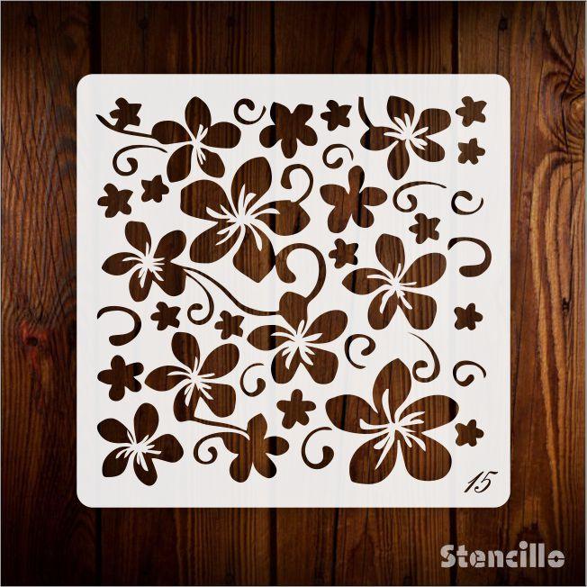 Envision a Secret Garden - Flower Pattern Stencil For Walls, Canvas & Fabric Painting -