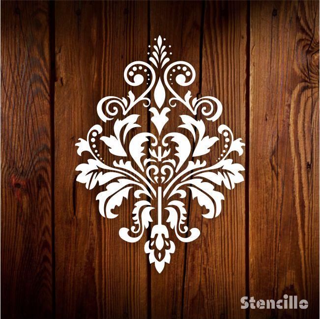 Damask Motif Reusable Stencil for Canvas and wall painting.ID#151 - Stencils