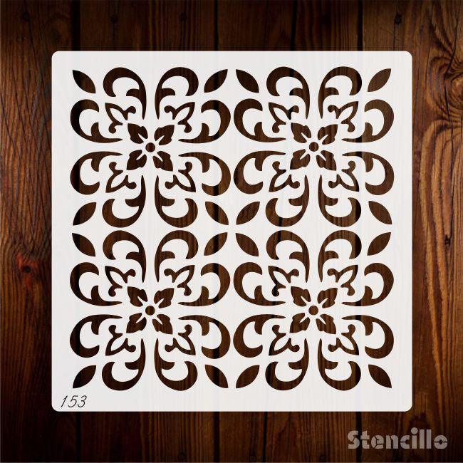 Vibrant Tapestry of Blooming Floral Motif Reusable Plastic Stencil For Walls, Canvas, Furniture & Fabric Painting & Embossing -