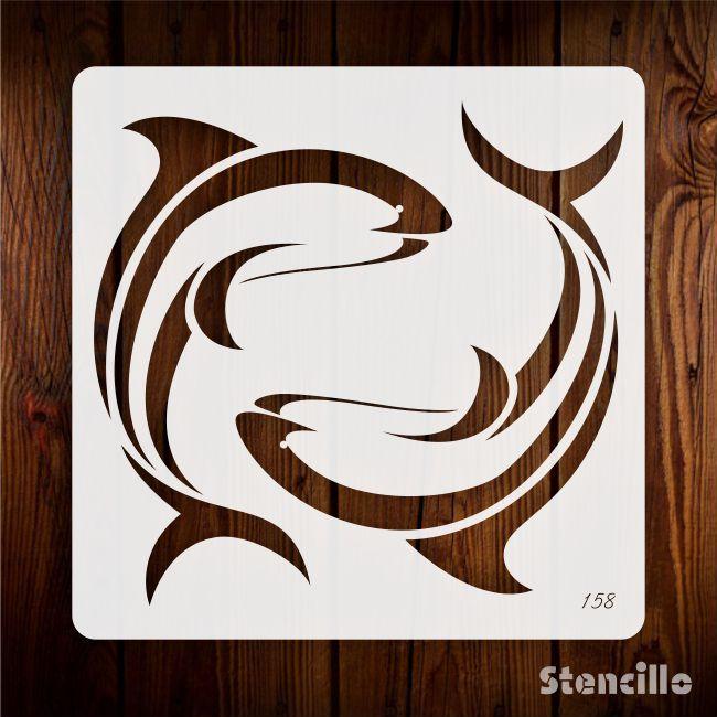 Bottlenose Dolphin Reusable Stencil for Canvas and wall painting.ID#158 - Stencils