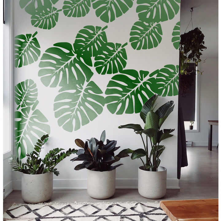 Capture the Rhythm of Nature: Paint Flowing Monstera Leaves with this Reusable Stencil -