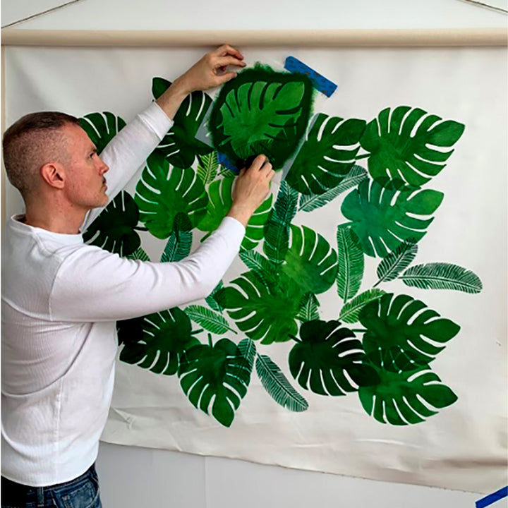 Capture the Rhythm of Nature: Paint Flowing Monstera Leaves with this Reusable Stencil -