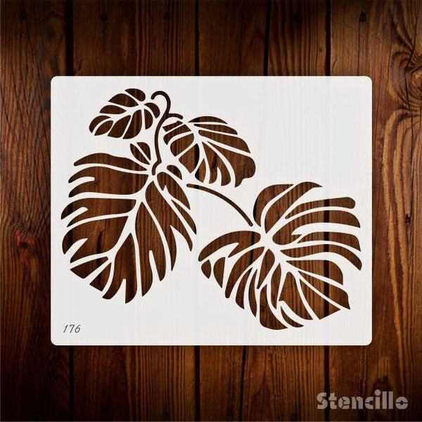 Capture the Essence of Nature: Paint Monstera Leaves with this Reusable Leaf Stencil on Walls, Canvas & Furniture -