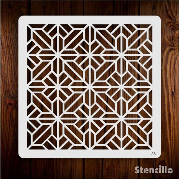 Grand Geometric Murals: Geometric Pattern Tile Reusable Stencil -