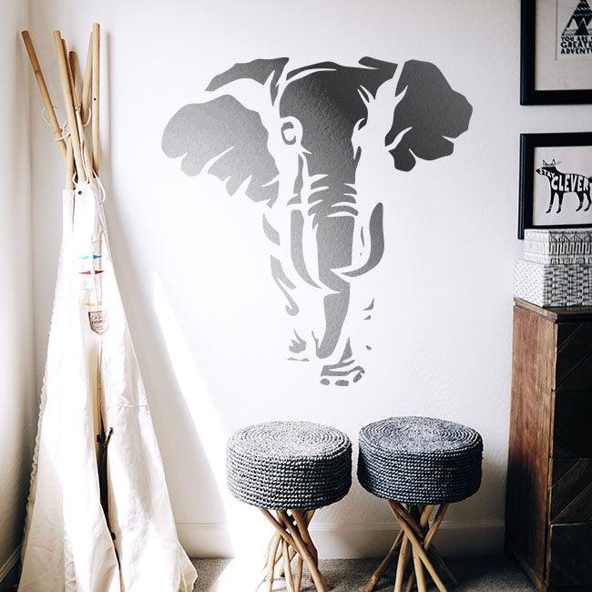 Gentle Giants Await: Stencil Majestic Elephants on Walls & Canvas -