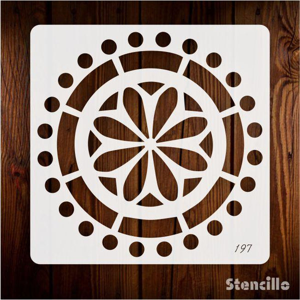 Sacred Geometry - Intricate Mandala Reusable Plastic Stencil For Walls, Canvas & Furniture Painting -