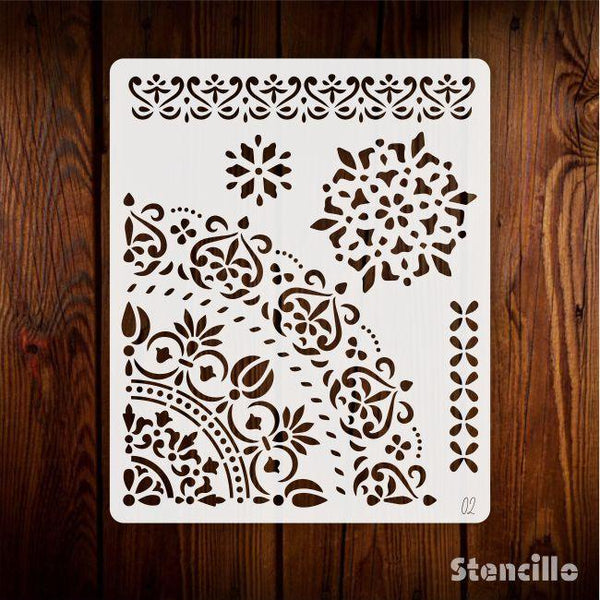 Unleash your inner artist with our most loved Floral Plastic Stencil for Walls, Canvas, Fabric Painting -