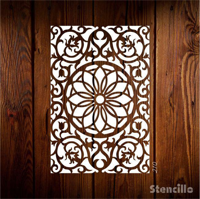 Whisper of the East: Decorative Floral Reusable Stencil For Canvas And Wall Painting -