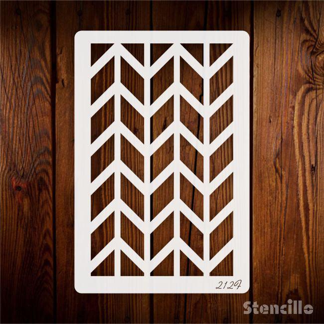 Sea of Stripes: Symphony of Zigzags Pattern Reusable Stencil For Canvas And Wall Painting -