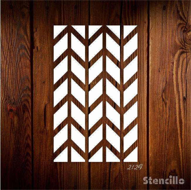 Sea of Stripes: Symphony of Zigzags Pattern Reusable Stencil For Canvas And Wall Painting -