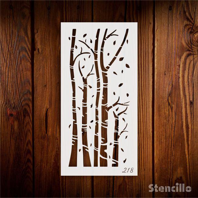 Captivating Bamboo: Stencil Serenity on Walls & Canvas -