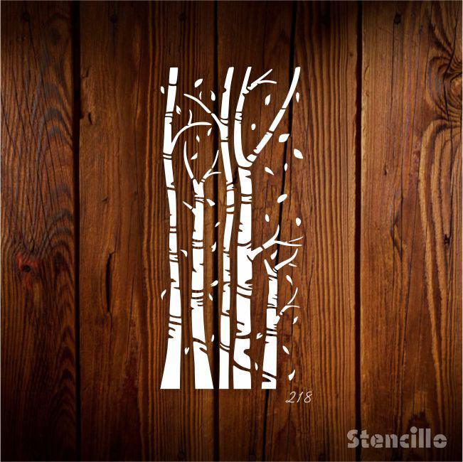 Captivating Bamboo: Stencil Serenity on Walls & Canvas -