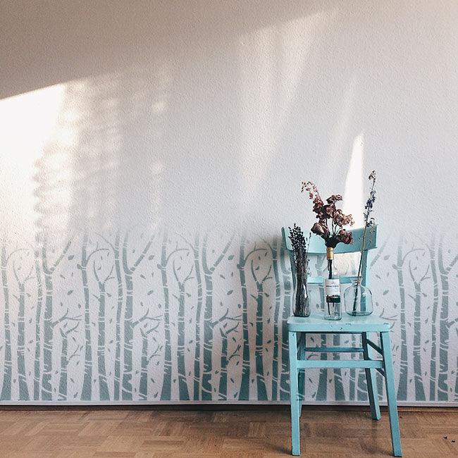 Captivating Bamboo: Stencil Serenity on Walls & Canvas -