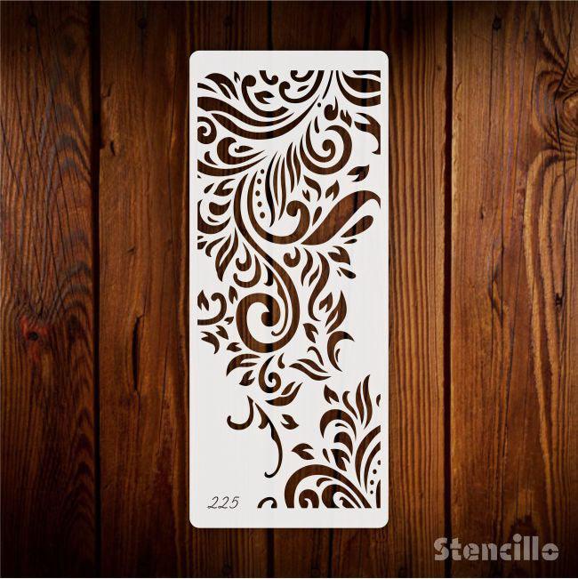 Let your walls blossom: Border Flower Reusable Stencil For Canvas And Wall Painting -