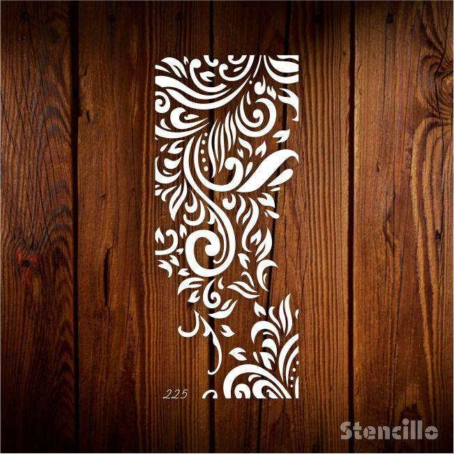 Let your walls blossom: Border Flower Reusable Stencil For Canvas And Wall Painting -