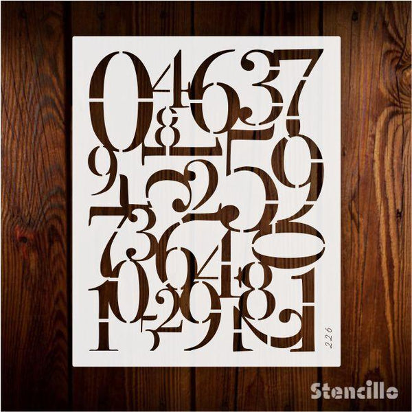 Dance of Digits: Abstract Number Stencil for Walls, Canvas & Furniture (US) -