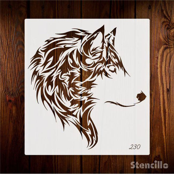 Howl at the Moon: Wolf Head Stencil for Walls, Canvas, and More -