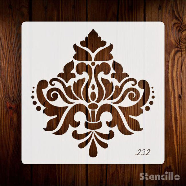 Flourish with Finesse: Reusable Damask Motif Stencil for Walls & Canvas -
