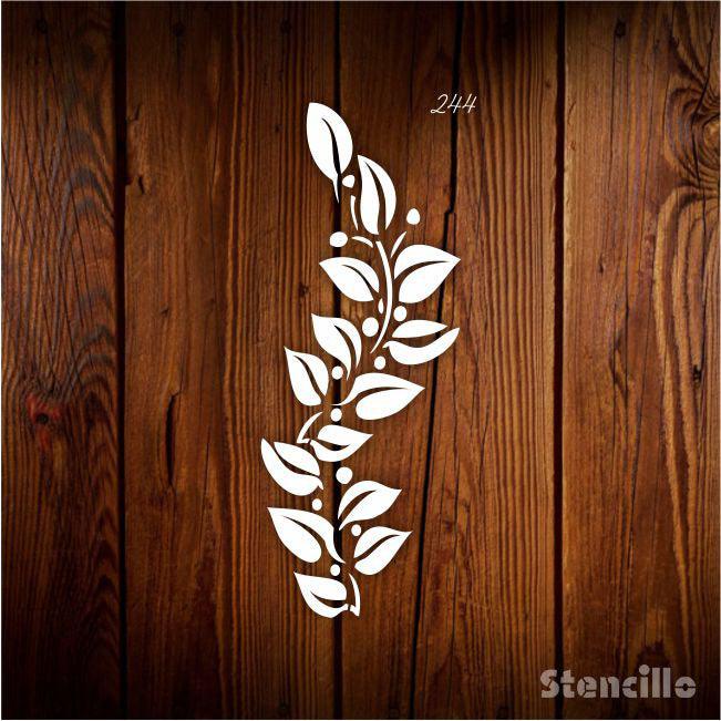 Unfurl Nature's Elegance: Lush Leaf Border Stencil For Walls, Canvas & Furniture Painting -