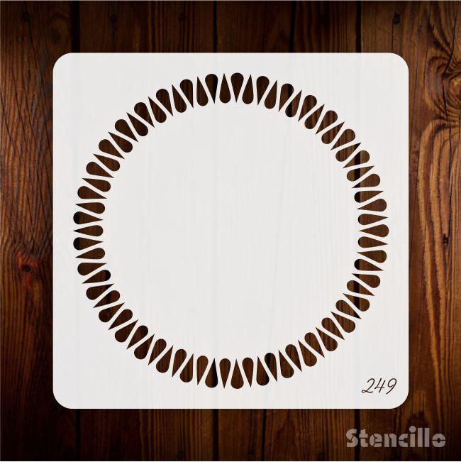 Ellipse Mandala: Mandala Border Reusable Stencil For Canvas And Wall Painting -