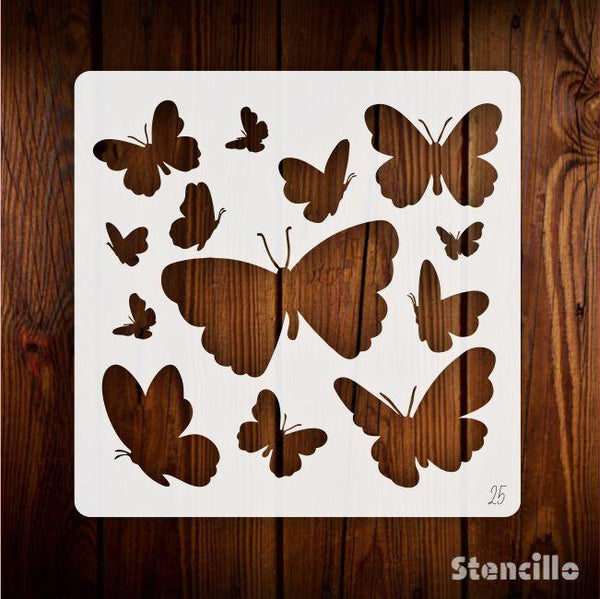 Butterfly Reusable Stencil for Canvas and wall painting.ID#25 - Stencils