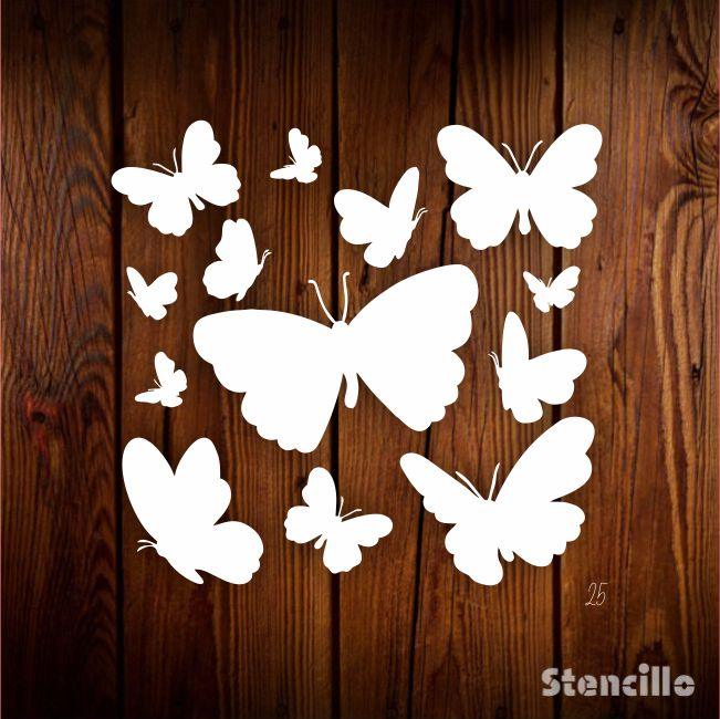 Butterfly Reusable Stencil for Canvas and wall painting.ID#25 - Stencils