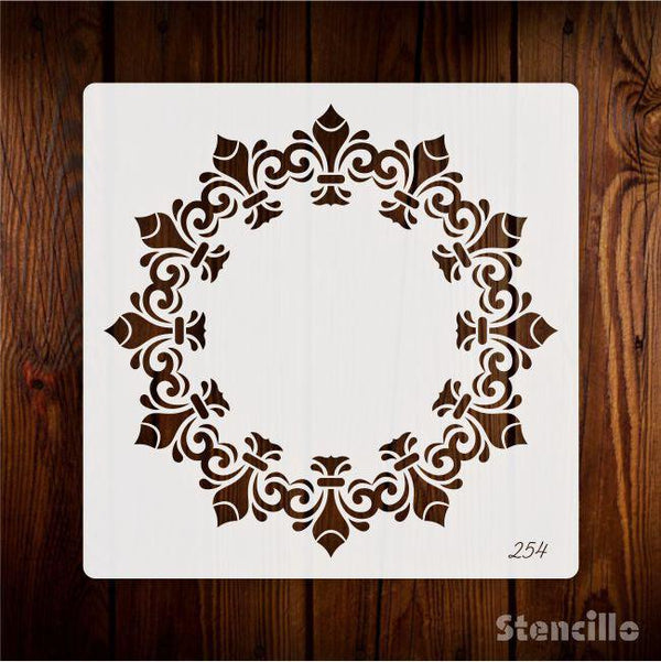 Enhance Your Walls with Tranquility: Round Frame Border Mandala Stencil for Canvas and Wall Painting -