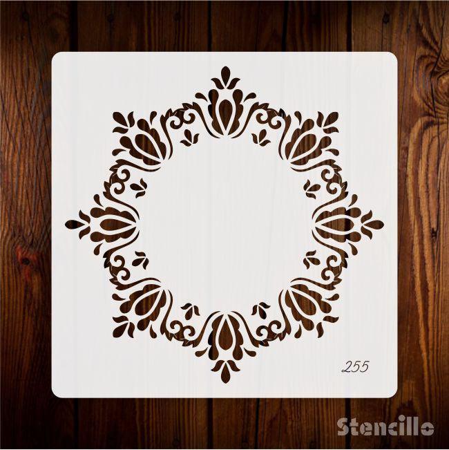 Bordered Bliss: Reusable Mandala Border Stencil for For Canvas And Wall Painting -