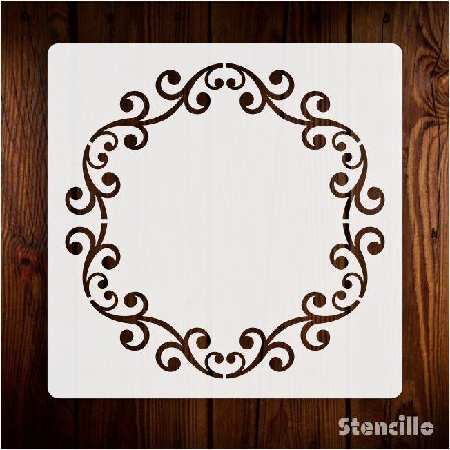 Floral Circle: Mandala Round Border Reusable Stencil For Canvas And Wall Painting -