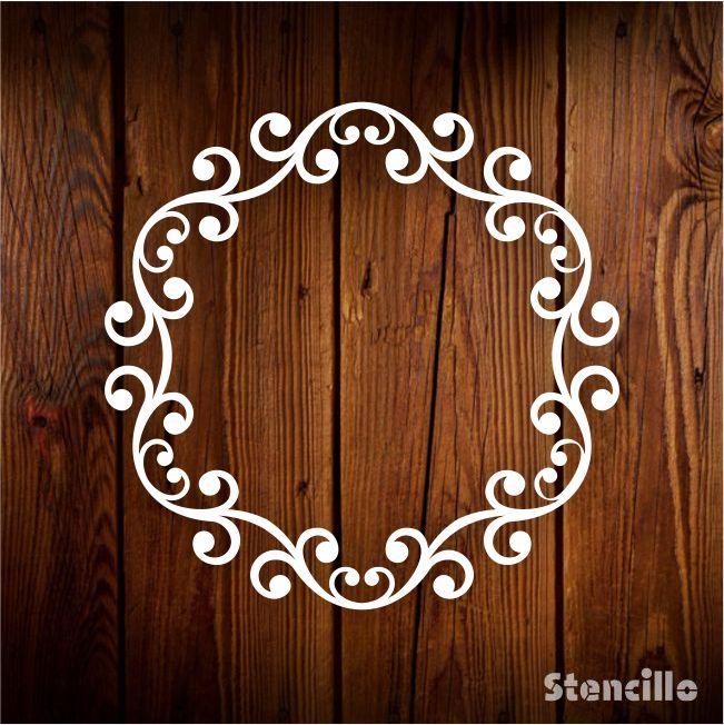 Floral Circle: Mandala Round Border Reusable Stencil For Canvas And Wall Painting -