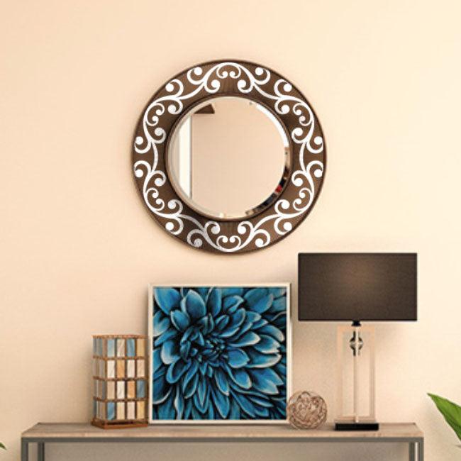 Floral Circle: Mandala Round Border Reusable Stencil For Canvas And Wall Painting -