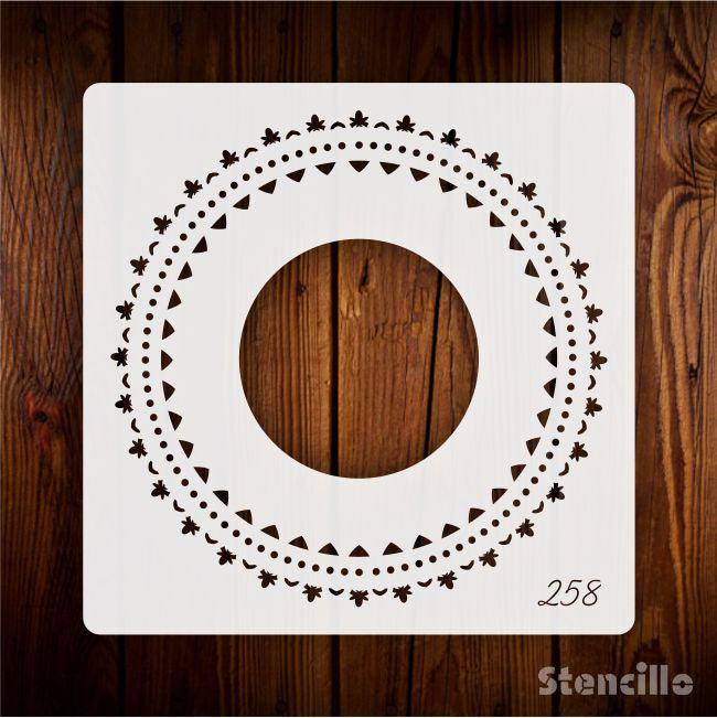 Moonlight Mosaic: Mandala Round Border Reusable Stencil For Canvas And Wall Painting -