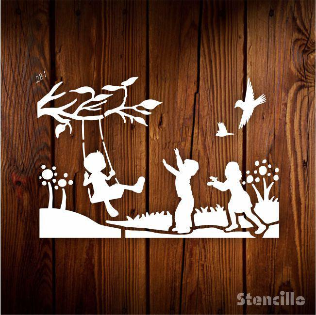 Happy Days: Capture the Magic of Childhood Stencil for Wall Painting Scrapbook Coloring -